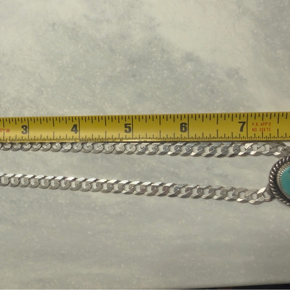 New Sterling Silver Turquoise Pendant Necklace - Picture 7 of 8
